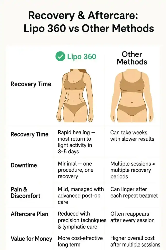 Recovery and Aftercare for Fat-Dissolving Surgery 2 Table to show fat dissolving injection aftercare Wiltshire